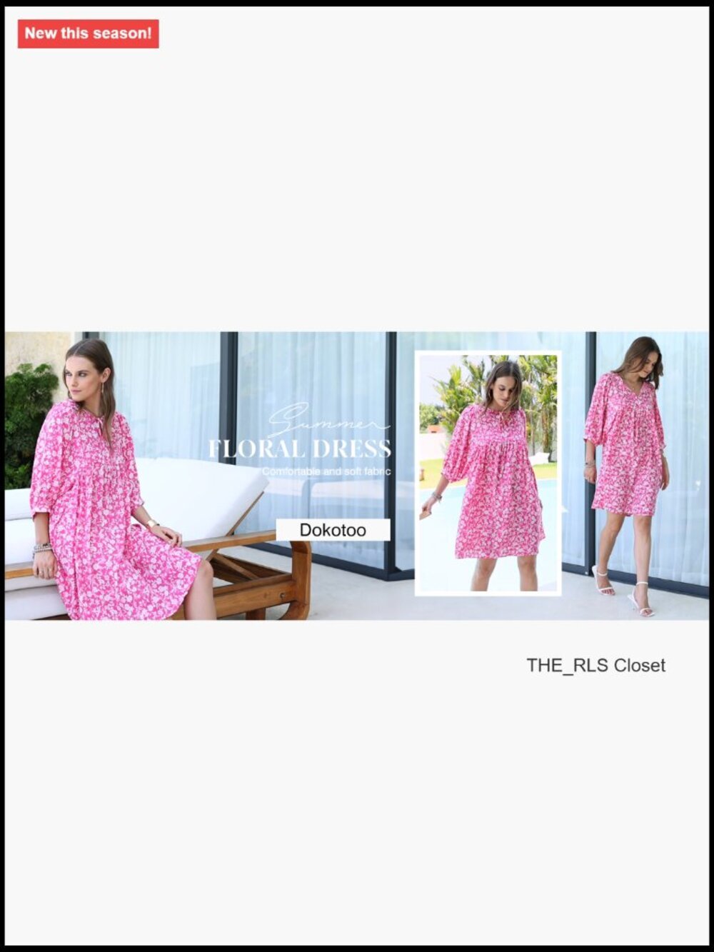 Chiffon Boho Floral Drawstring V-Neck Mini Dress with Lantern Sleeves - Picture 6 of 7